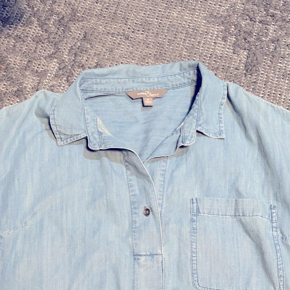 Market & Spruce Blue Chambray Shirt Dress - Picture 3 of 3